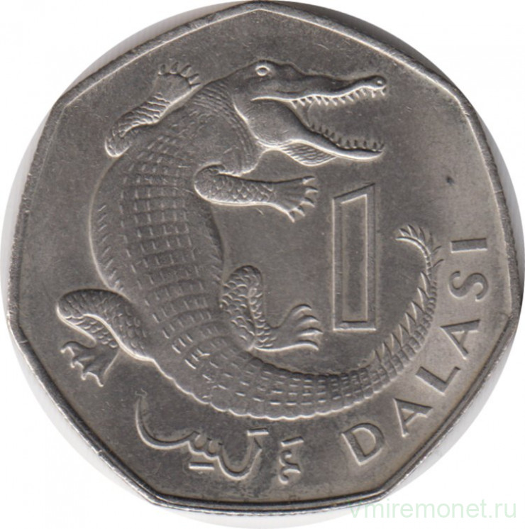 Монета. Гамбия. 1 даласи 1987 год.