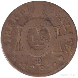 Монета. Франция. 1 соль 1793 год. BB.