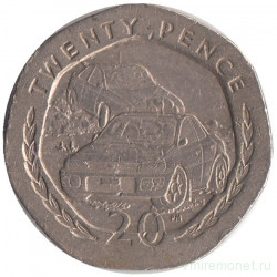 Монета. Остров Мэн. 20 пенсов 1998 год.