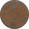 Монета. Маврикий. 5 центов 1965 год. ав.
