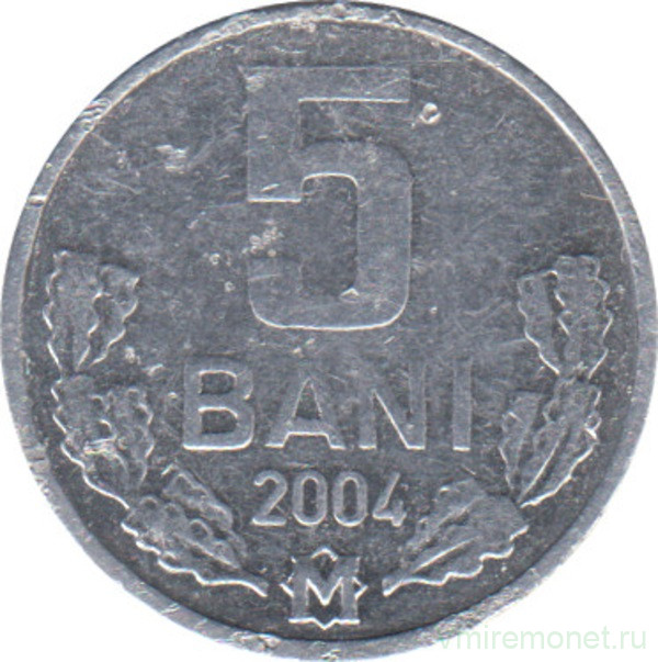 Монета. Молдова. 5 баней 2004 год.