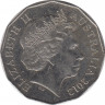 Монета. Австралия. 50 центов 2012 год. ав.