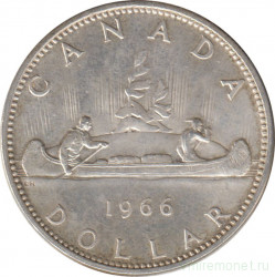 Монета. Канада. 1 доллар 1966 год.