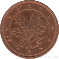 Монета. Германия. 2 цента 2016 год. (A).