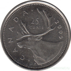 Монета. Канада. 25 центов 2005 год.