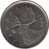 Монета. Канада. 25 центов 2005 год. ав.
