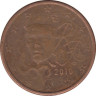 Монета. Франция. 1 цент 2010 год. ав.