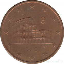 Монета. Италия. 5 центов 2010 год.