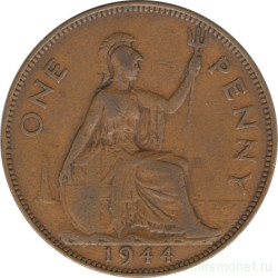 Монета. Великобритания. 1 пенни 1944 год.