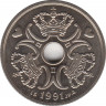 Монета. Дания. 5 крон 1991 год. ав.