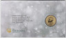 Монета. Тувалу. 1 доллар 2016 год. Детёныши. Ирбис. В конверте. открытка тыл.