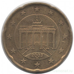 Монета. Германия. 20 центов 2003 год. (D).