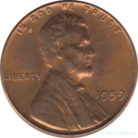 Монета. США. 1 цент 1959 год.