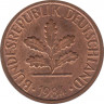  Монета. ФРГ. 1 пфенниг 1984 год. Монетный двор - Гамбург (J). ав.