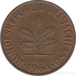 Монета. ФРГ. 2 пфеннига 1964 год. Монетный двор - Мюнхен (D).