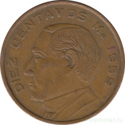 Монета. Мексика. 10 сентаво 1959 год.