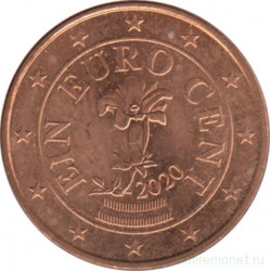 Монета. Австрия. 1 цент 2020 год.