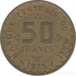Монета. Мали. 50 франков 1975 год. ФАО.