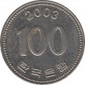 Монета. Южная Корея. 100 вон 2003 год. ав.