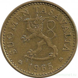 Монета. Финляндия. 10 пенни 1965 год.