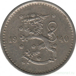 Монета. Финляндия. 50 пенни 1940 год (никель).