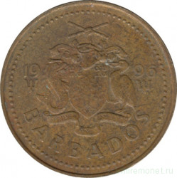 Монета. Барбадос. 5 центов 1996 год.