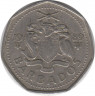 Монета. Барбадос. 1 доллар 1989 год. ав.