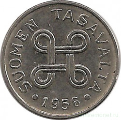Монета. Финляндия. 1 марка 1956 год. 