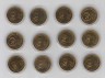 Монета. Малайзия. Набор 12 монет 25 сен 2003 год. Вымирающие виды животных. рев.