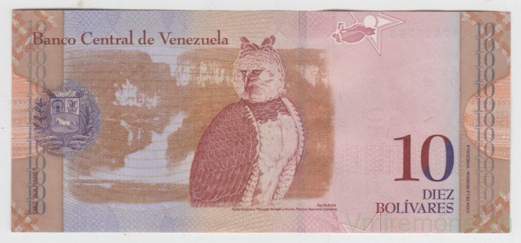 Банкнота. Венесуэла. 10 боливаров 2007 год.