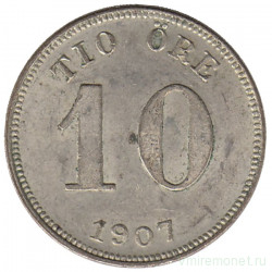Монета. Швеция. 10 эре 1907 год.