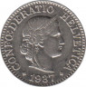 Монета. Швейцария. 10 раппенов 1937 год.