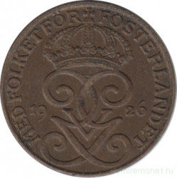 Монета. Швеция. 1 эре 1926 год.