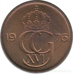 Монета. Швеция. 5 эре 1976 год.