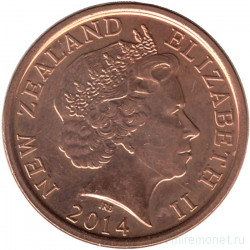 Монета. Новая Зеландия. 10 центов 2014 год.