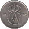 Аверс. Монета. Швеция. 50 эре 1973 год.