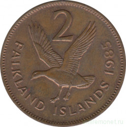 Монета. Фолклендские острова. 2 пенса 1985 год.