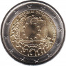 Аверс. Монета. Австрия. 2 евро 2015 год. Флагу Европы 30 лет.