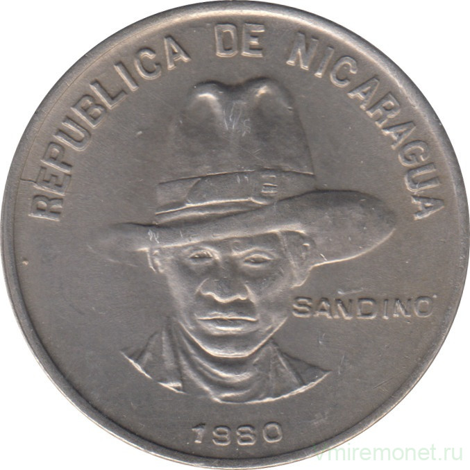 Монета. Никарагуа. 1 кордоба 1980 год.