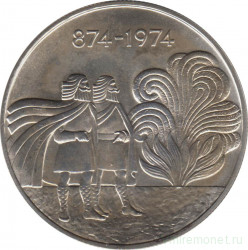 Монета. Исландия. 1000 крон 1974 год. 1100 лет первым поселенцам.