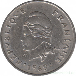 Монета. Французская Полинезия. 20 франков 1969 год.