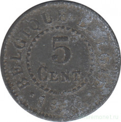 Монета. Бельгия. 5 сантимов 1916 год.