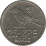 Монета. Норвегия. 25 эре 1970 год. ав.