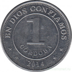 Монета. Никарагуа. 1 кордоба 2014 год.