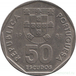 Монета. Португалия. 50 эскудо 1987 год.