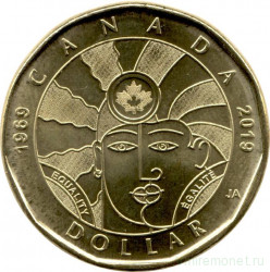 Монета. Канада. 1 доллар 2019 год. 50 лет декриминализации гомосексуализма в Канаде.