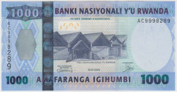 Банкнота. Руанда. 1000 франков 2004 год.
