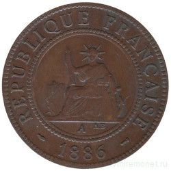 Монета. Французский Индокитай. 1 сантим 1886 год.