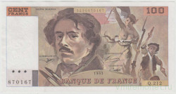 Банкнота. Франция. 100 франков 1993 год.
