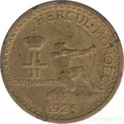 Монета. Монако. 50 сантимов 1926 год.